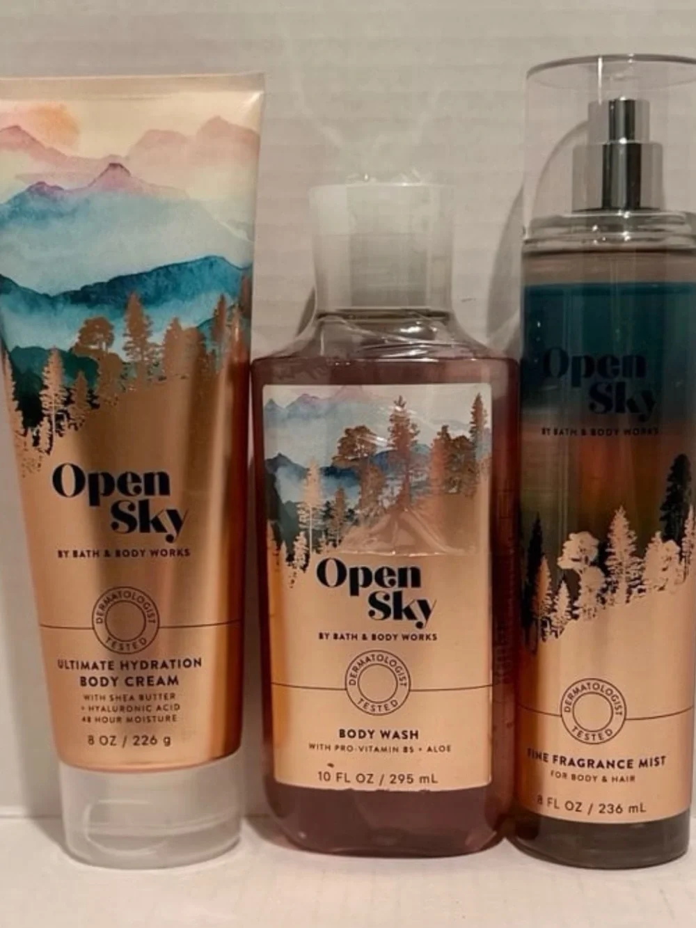 Bath & Body NEW Open Sky Fragrance Mist, Body Cream & Body Wash